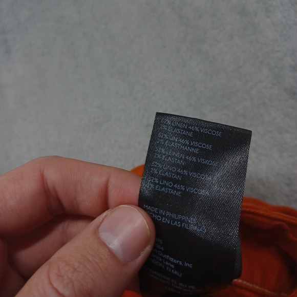 Maeve Pants Womens 0 Orange Colette Wide Leg Linen Blend Anthropologie - Picture 4 of 9